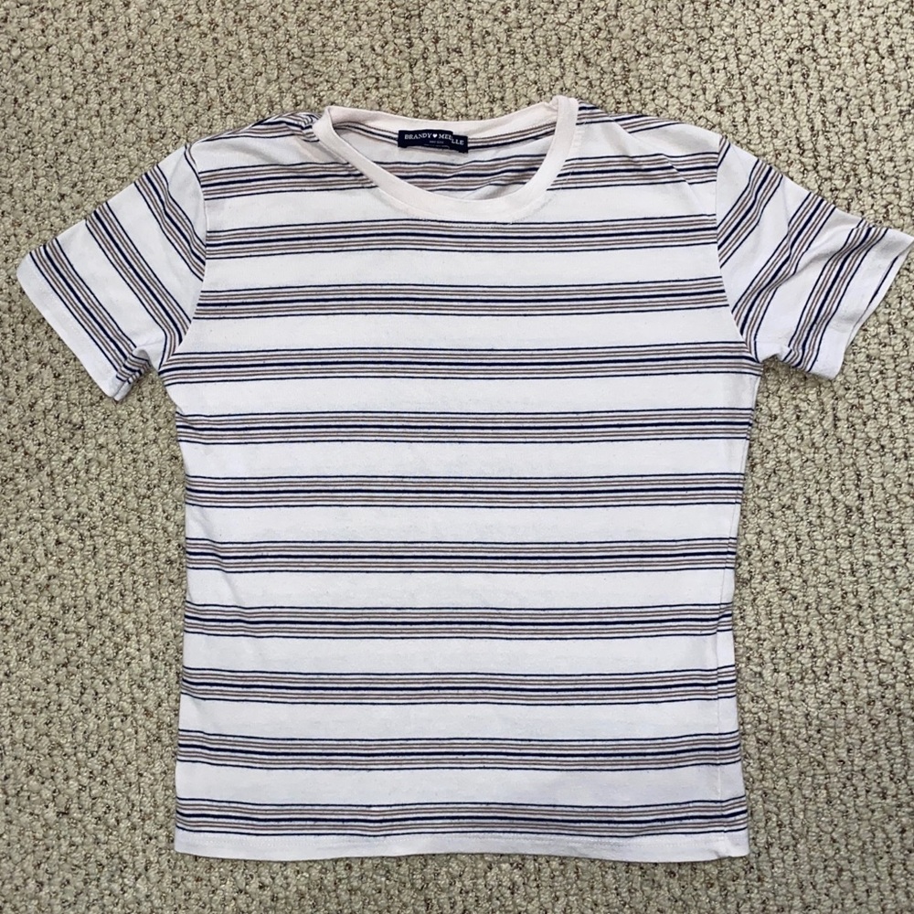 Brandy Melville Pale Pink Striped Shirt